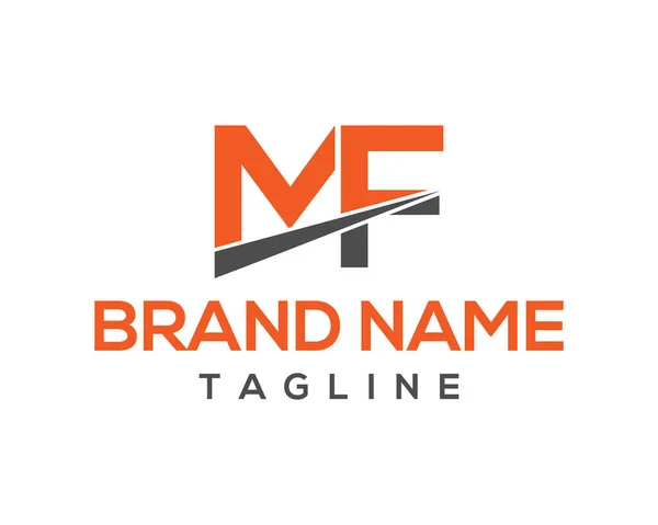 Yaratıcı Minimalist Harf MF Logo Tasarım Vektörü Şablonu.