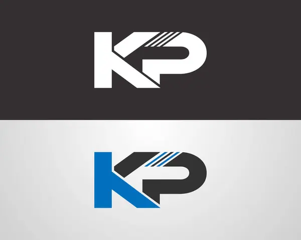 Soyut KP Harf Logosu Tasarımı Düzenlenebilir Vektör Şablonu.