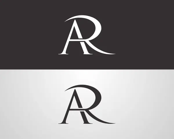 AR veya RA Letter logo tasarımı zarif vektör şablonu.