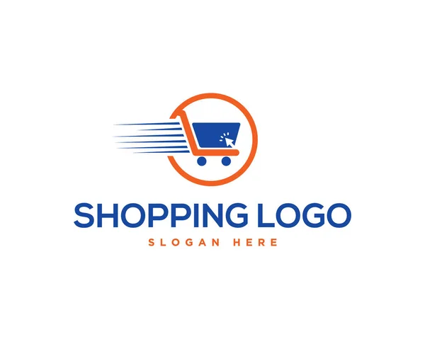 Yaratıcı Online Alışveriş Aracı Logosu Tasarım Vektörü Şablonu.