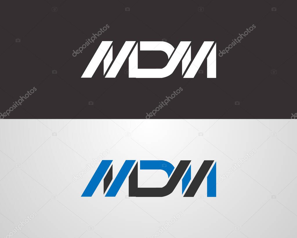 MDM Abstract Creative Letter Logo Design Vector Template.
