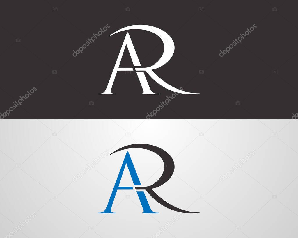 Letter AR or RA logo design trendy vector template.