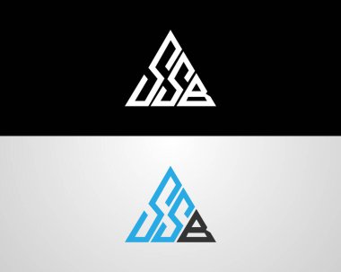 SSB harf tasarım logo simge konsept vektör şablonu.