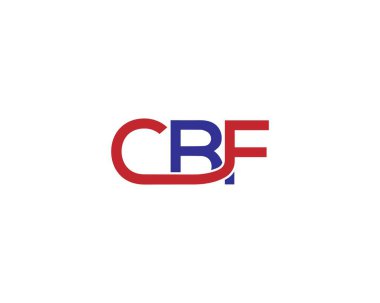 Harf CBF Üçgen Logo Tasarım Vektör Şablonu.