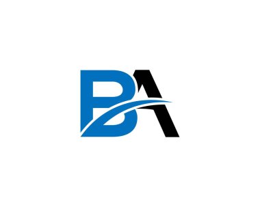 Soyut harf BA logo tasarımı konsept vektör şablonu.