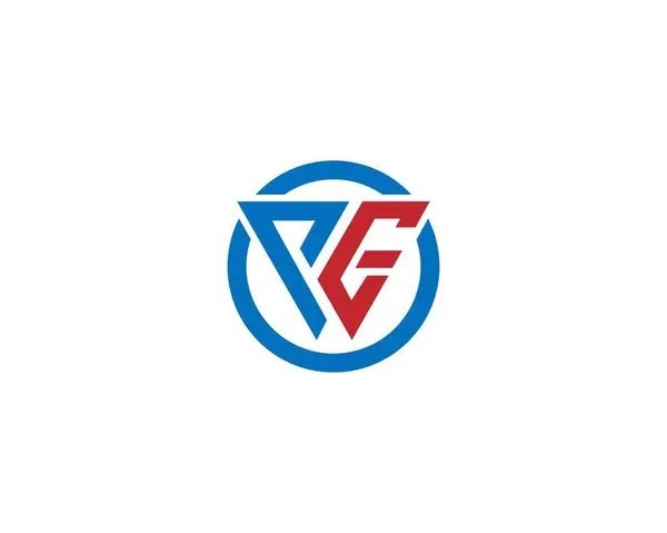 Harf PG Üçgen Logo Tasarım Vektör Şablonu.