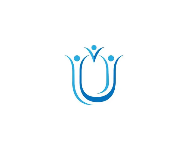 Halk Bakımı Toplumu Logosu Tasarım Vektör Şablonu olan U harfi.