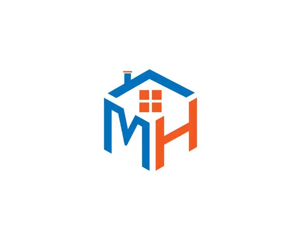 Emlak Harfi MH Logo Tasarımı Modern Vektör Şablonu.