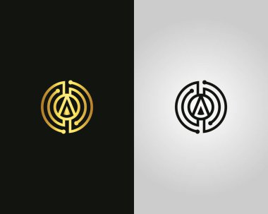 Yaratıcı modern satır sanat harfi Bir logo tasarım konsept vektörü şablonu.