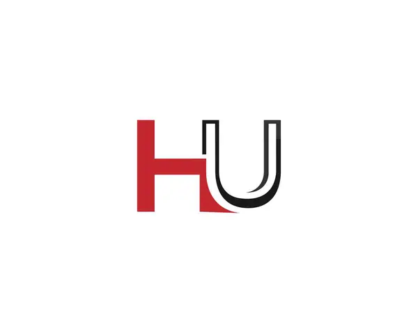 Harf HU soyut logo tasarım vektör şablonu.