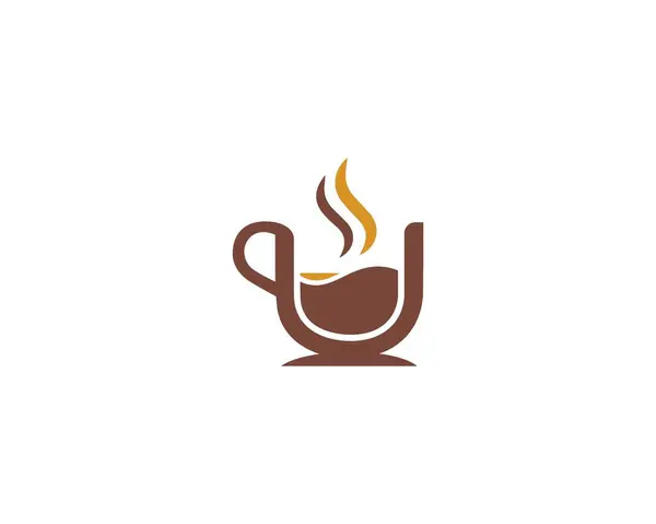 Kahve fincanı simgesi logosu modern vektör şablonu tasarımı.