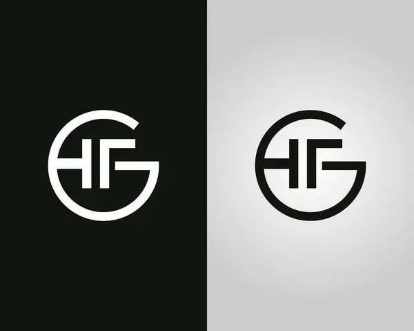 Harf HFG veya GHF soyut logo tasarım vektör şablonu.