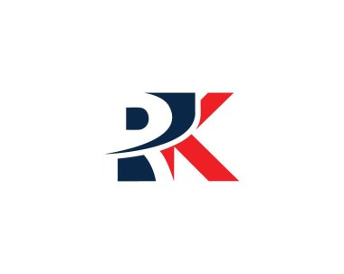 RK Harf İlk Logo Tasarımı Şablon Vektör Resimleri.