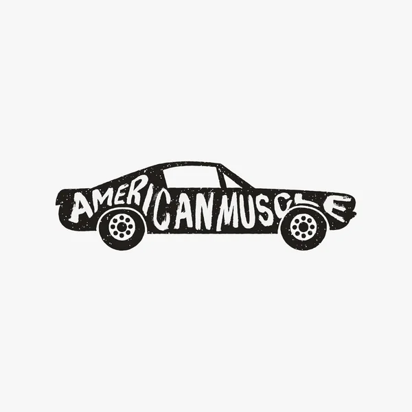 Beyaz Zemin Üzerinde Klasik Amerikan Araba Vektör Şablonu — Stok Vektör