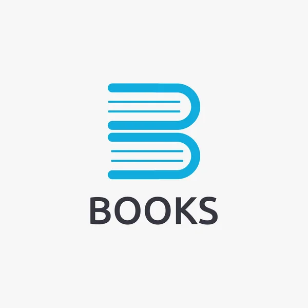Buchstabe Für Buch Logo Symbol Vektorvorlage Auf Weißem Hintergrund — Stockvektor
