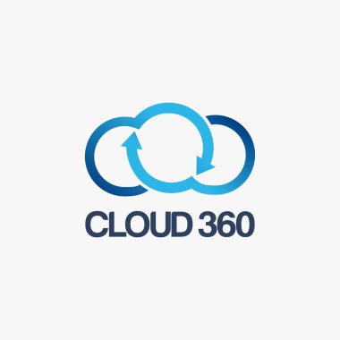 Beyaz arkaplanda 360 derece logo vektör şablonu