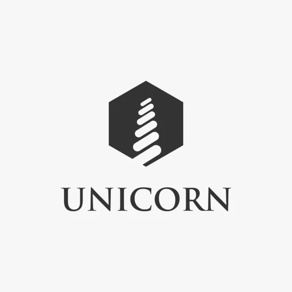 Moderner Corporate Minimalist Mit Einhorn Horn Logo Einhorn Logo Symbolvektor — Stockvektor