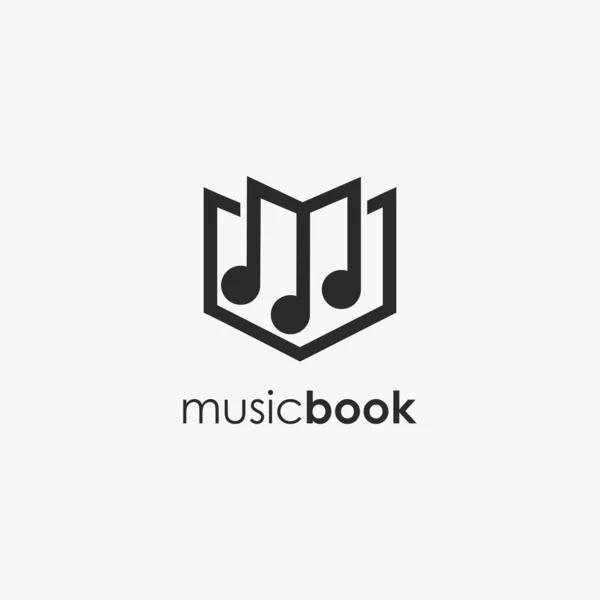 Beyaz Arkaplanda Müzikal Defteri Logo Vektör Şablonu — Stok Vektör
