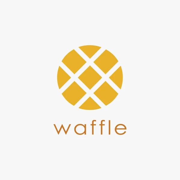 Abstrato Minimalista Waffle Logotipo Ícone Vetor Modelo Fundo Branco — Vetor de Stock