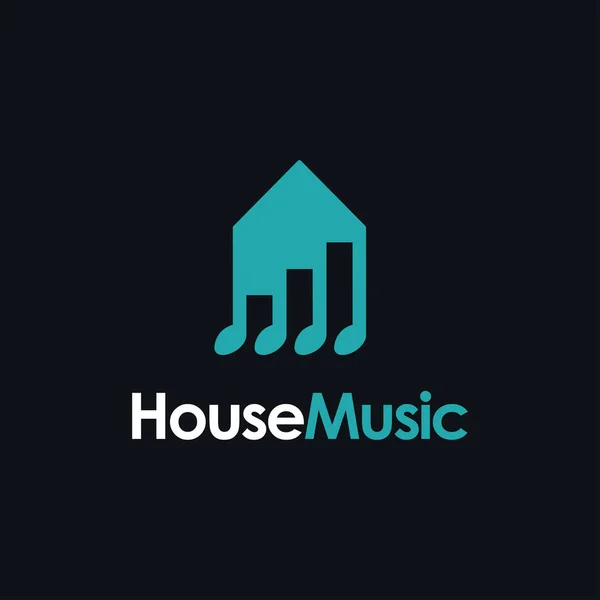 Music House Logo Template Vektor Auf Weißem Hintergrund Gebäude Und — Stockvektor