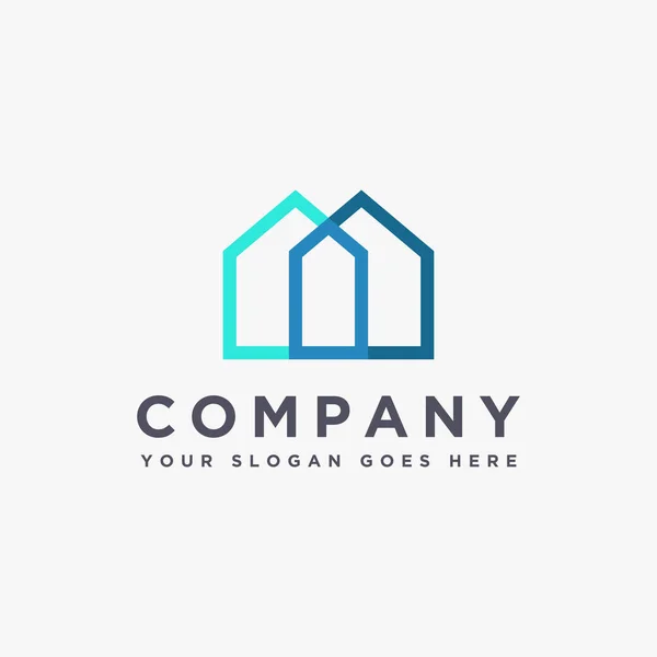 Drei Haus Immobilien Logo Symbol Vektorschablone Auf Weißem Hintergrund — Stockvektor
