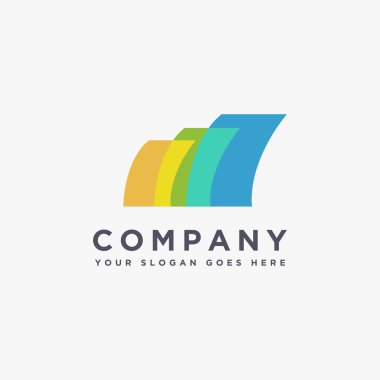 Beyaz arkaplanda modern soyut ekran / kağıt şekilli logo vektörü