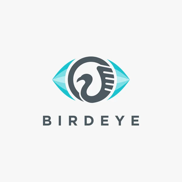 Bird Eye Vision Logo Icon Vector Template White Background — Vetor de Stock