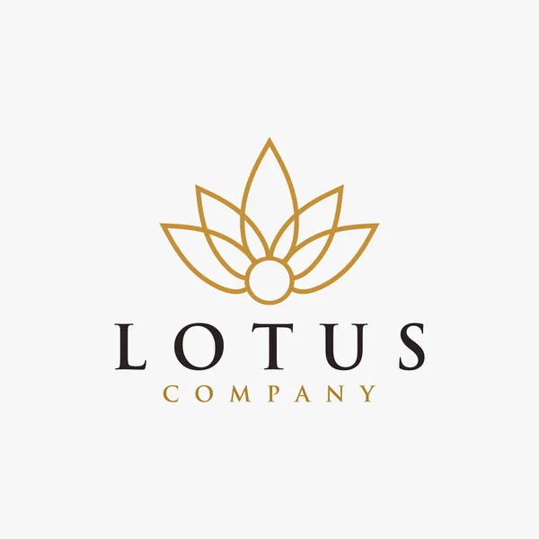 Modern Minimalistisk Elegans Lineart Lotus Blomma Logotyp Ikon Vektor Mall — Stock vektor
