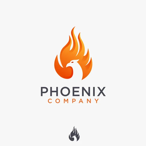 Modern Abstract Fire Phoenix Logo Icon Vector Template White Background —  Vetores de Stock