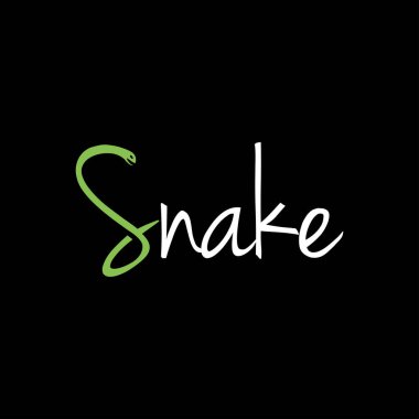 Siyah arkaplanda yılan işareti logo vektör logo şablonu S harfi