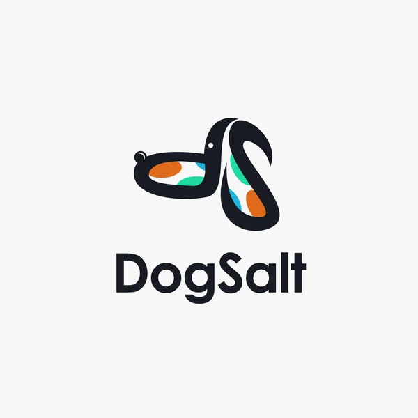 Письмо Логотип Вектор Иконки Абстрактной Формой Собаки Дизайн Белом Фоне — стоковый вектор