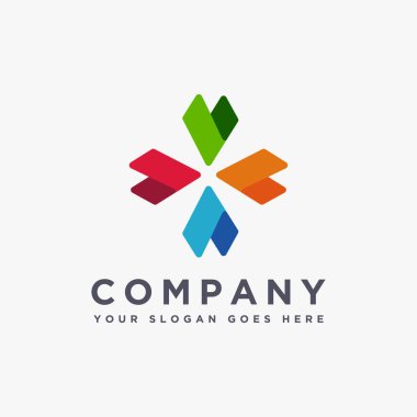 Beyaz arkaplanda modern soyut şirket logo ikonu vektörü