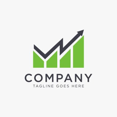 Beyaz arkaplanda soyut büyüme finansal grafikleri logo ikonu vektör şablonu