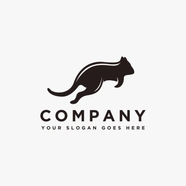 Jumping Quokka logo vector template on white background clipart