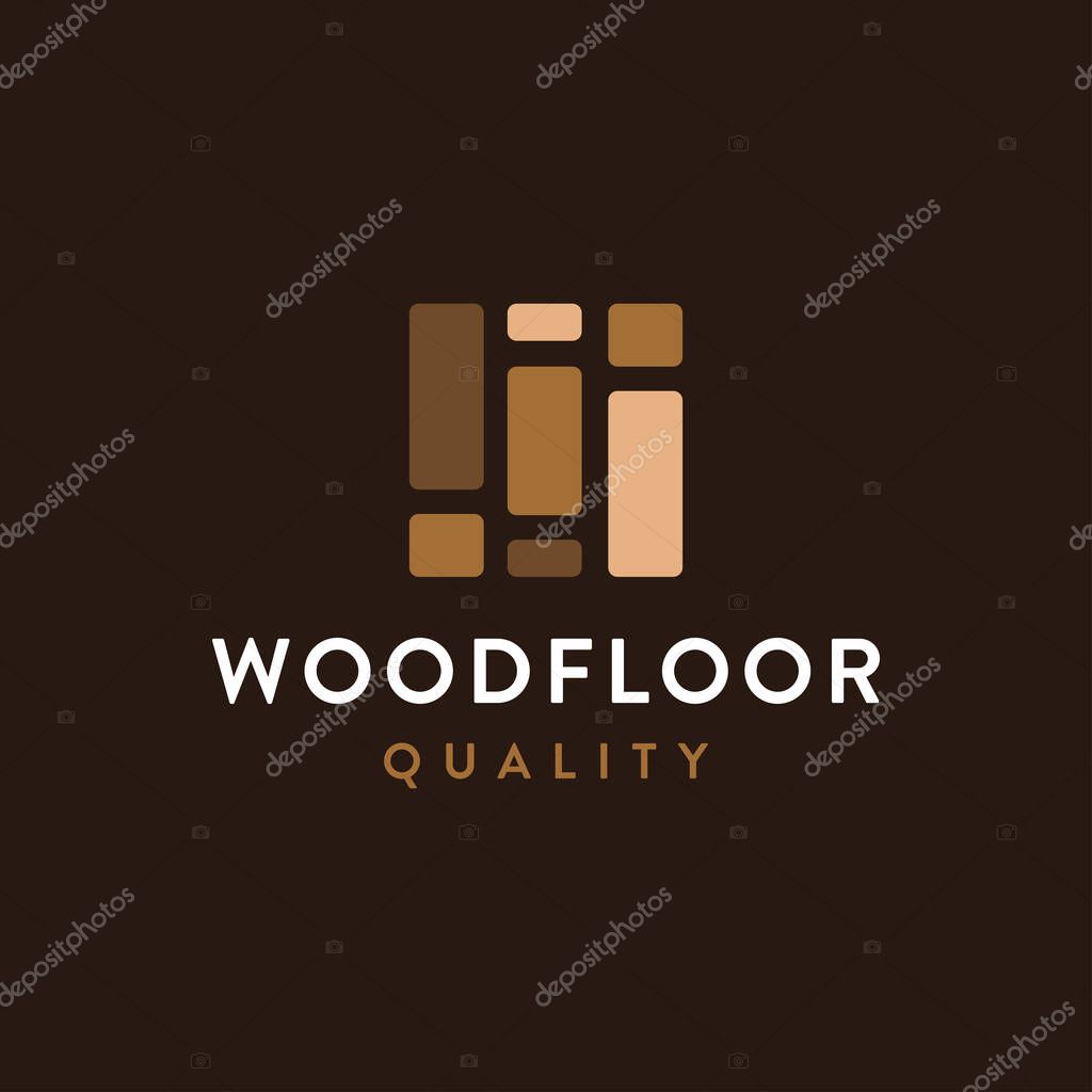 Modern minimalist wood flooring logo