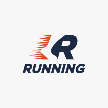 Yaratıcı kelime işareti logosu, Beyaz arkaplan üzerinde çalışan logo / logo vektörü şablonu için R