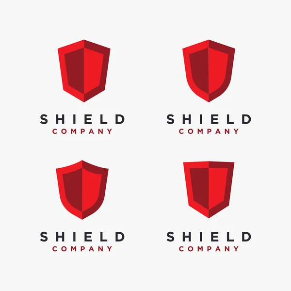Kırmızı Shied logo şablonu seti