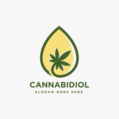 Damlacık cannabidiol kenevir kenevir marihuana yağı logo simgesi