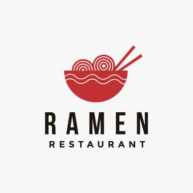 Erişte ramen kasesi logo ikonu vektör şablonu beyaz arkaplanda