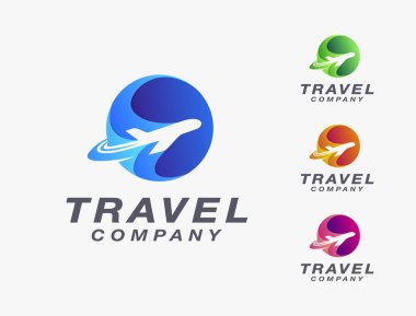 Beyaz arkaplanda Modern Seyahat Planı logo vektör şablonu