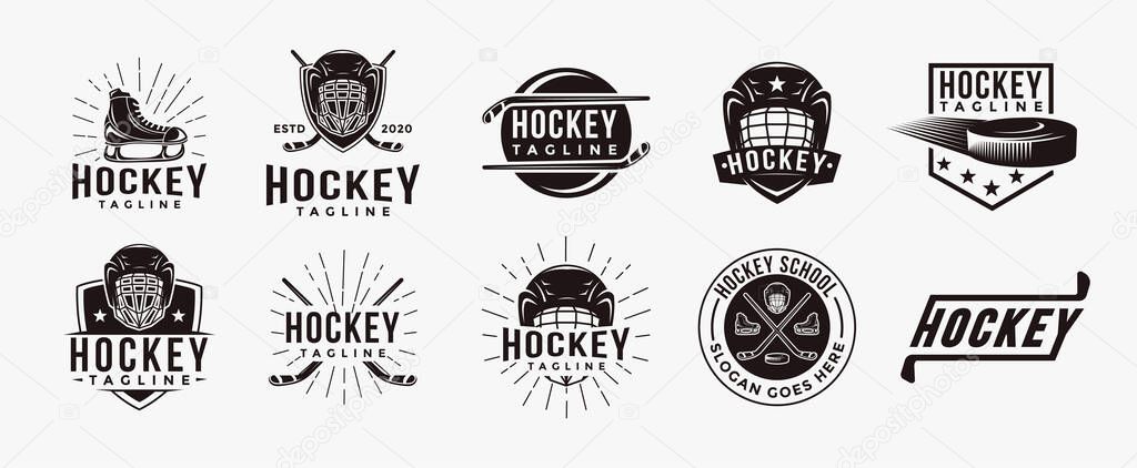 Set of vintage badge patch emblem American football sport logo with american football equipment vector icon