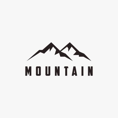 Açık hava macera dağ zirvesi, zirve logo ikonu vektör çizimleri şablonu