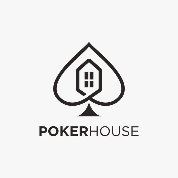Beyaz arka planda soyut minimalist mızraklar poker evi logo ikonu vektörü