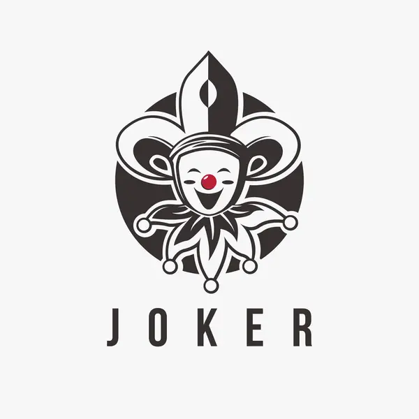 Beyaz arkaplanda Joker soytarı logo ikon vektör şablonu