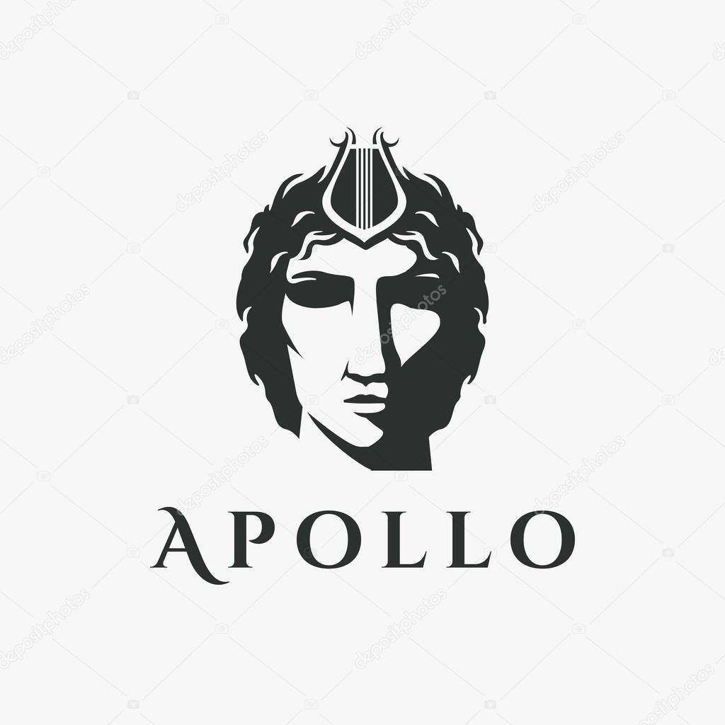 Head of Apollo God logo icon illustration vector on white background