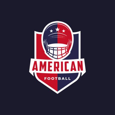 Koyu arkaplanda Amerikan futbol logosu taşıyıcısı amblemi