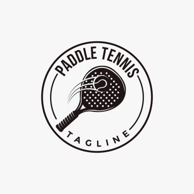 Beyaz arkaplanda eski Paddle Tenis logo vektörü