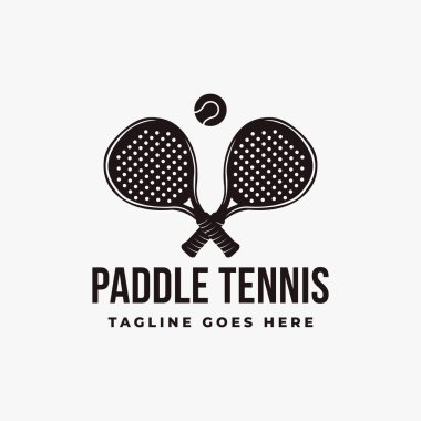 Beyaz arkaplanda eski Paddle Tenis logo vektörü