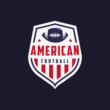Koyu arkaplanda Amerikan futbol logosu taşıyıcısı amblemi