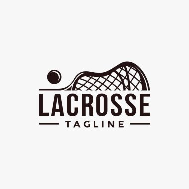 Vintage seal badge lacrosse sport logo with lacrosse stick and ball vector icon on white background clipart